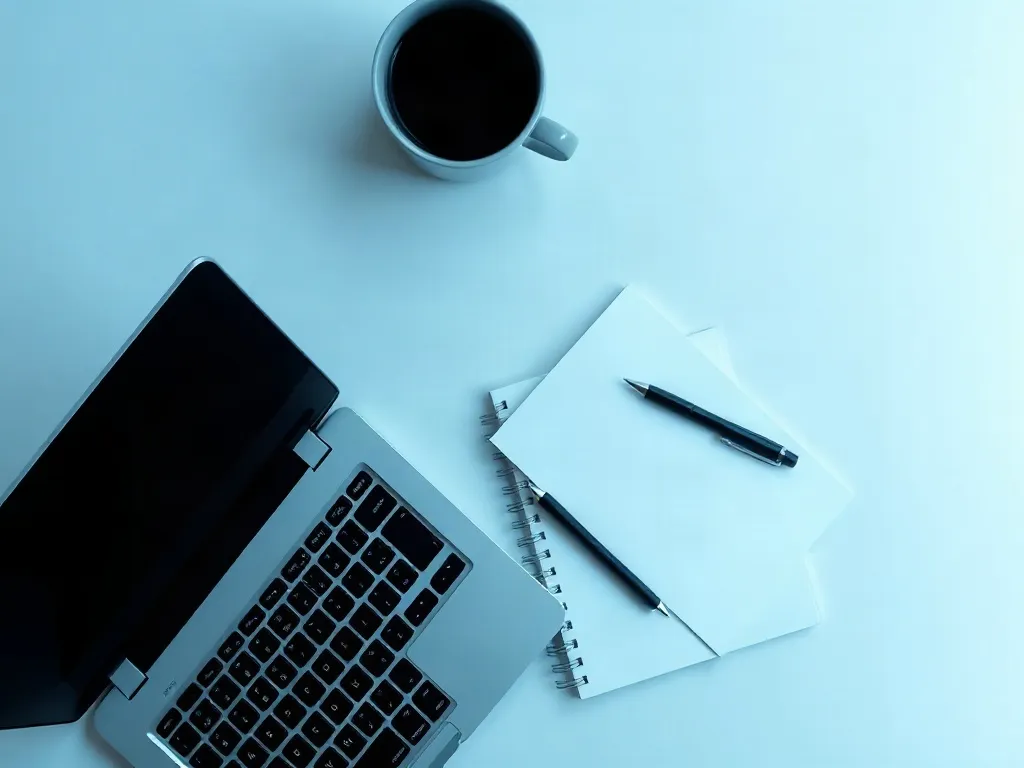 Escritorio de trabajo con portátil y cuaderno para pruebas de modelos